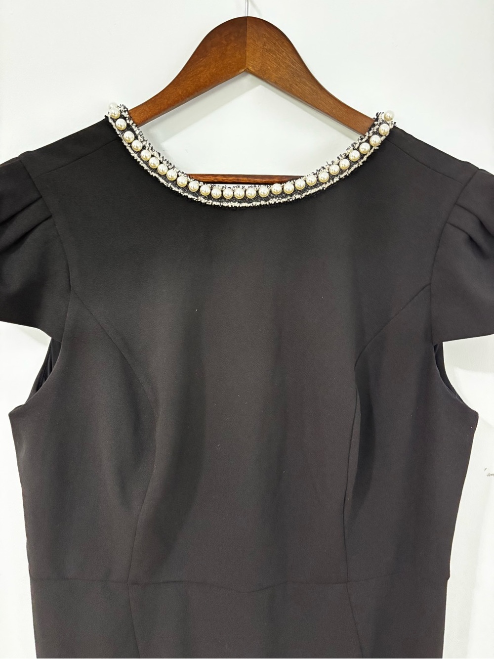 Betsey Johnson Black Pearl Beaded Neckline Dress Plus Size 16W Cocktail Party - Picture 3 of 13